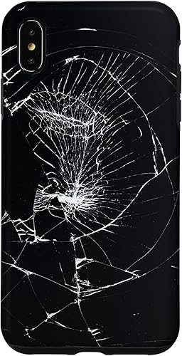 Vista 25 de iPhone 12/12 Pro - Funda negra con diseño roto falso, disuasorio de robo