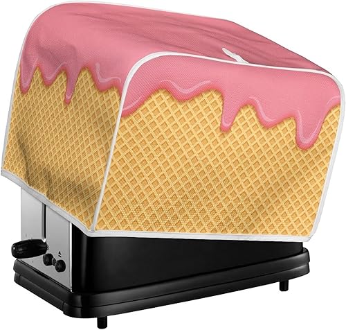 Miniatura 5 de Cubierta antipolvo para tostadora, 4 rebanadas, diseño de postres, cubierta para tostadora, cubierta lavable resistente a las manchas, cubierta para