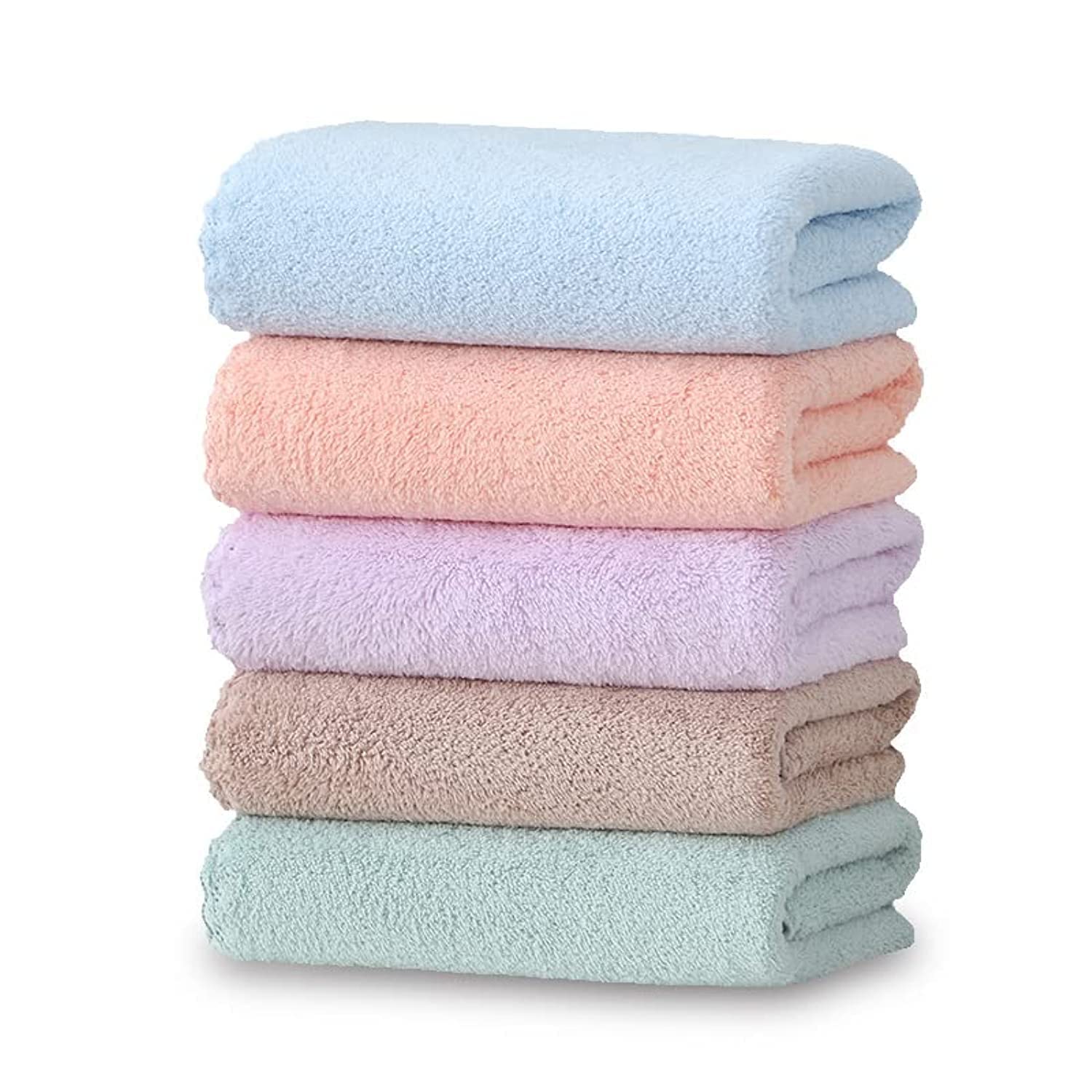 S SYMEFER 5 Pack Face Towel Microfiber Coral Fleece Towelset Gym Towels Microfiber Sports Towel Set for Men & Women Multi-Colour Bath Towel Premium Cotton Face Washcloth