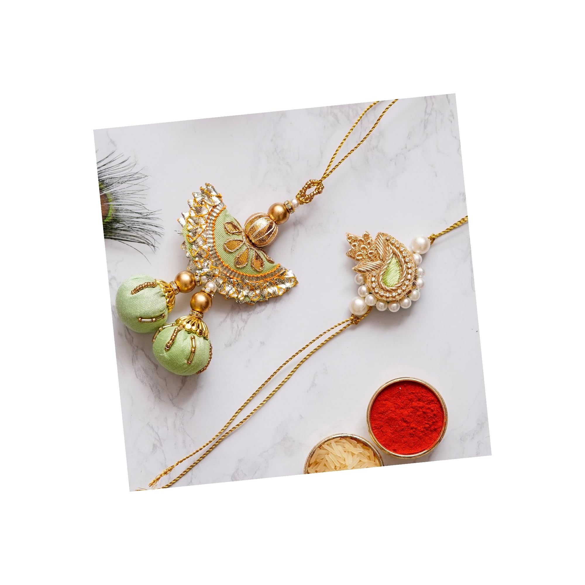 eCraftIndia Designer Handcrafted Premium Bhaiya Bhabhi Rakhi and Roli Chawal Pack, Best Wishes Greeting Card D943P6C6 (B0B5DMT5NT) Amazon Price History, Amazon Price Tracker