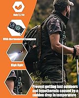 Vista 4 de Bocina de aire electrónica de 120 dB con luz, brújula y termómetro, cuerno de oso para asustar a los osos, autodefensa para senderismo, carga USB