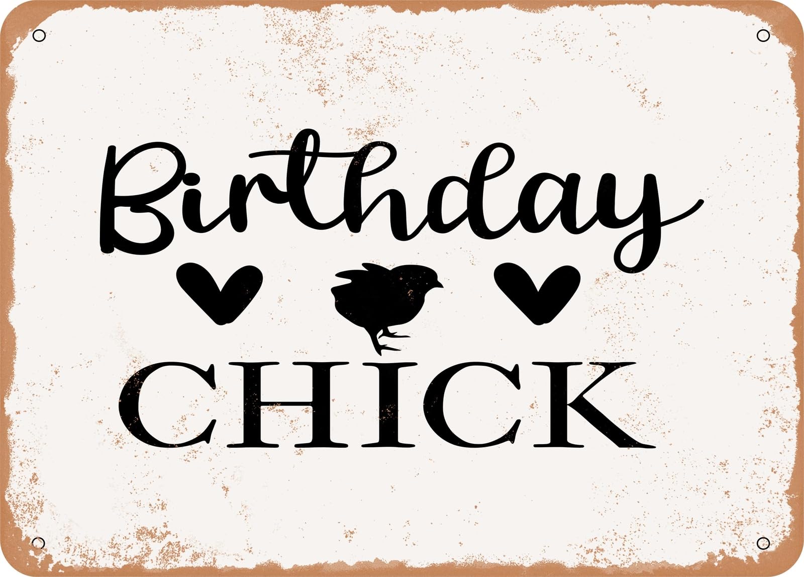 Metal Sign - Birthday Chick - Vintage Look Sign home decor