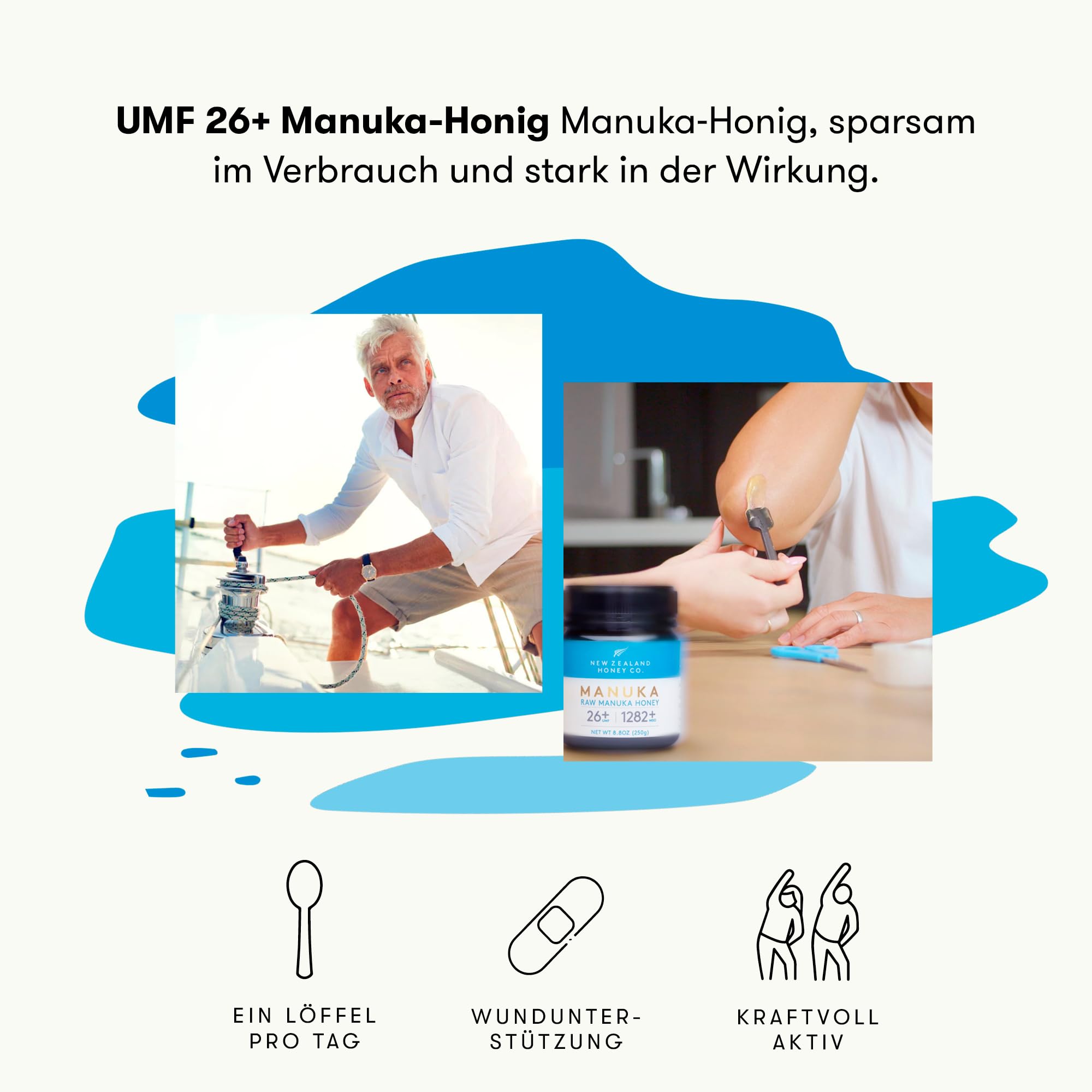 Manuka Honig MGO 1282+ UMF 26+, unabhängig laborgeprüft, roh, 250g | Seltener Spitzengrad, einer der stärksten UMF-zertifizierten Manuka Honige, unabhängig laborgeprüft, roh & monofloral