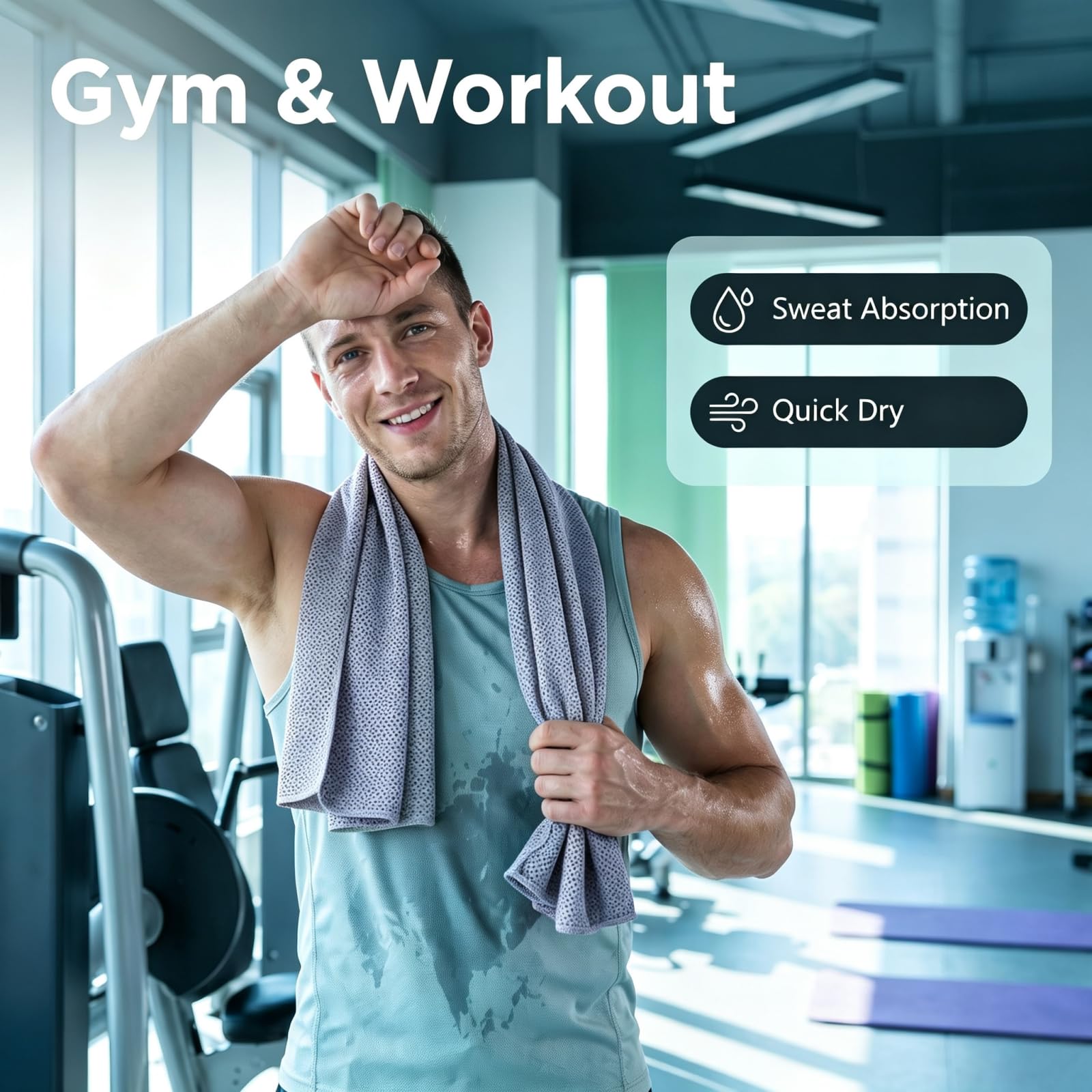 Ręczniki chłodzące 30 x 100 cm, Instant Cold Microfiber Ice Towel Soft Breathable Neck Wrap, wielokrotnego użytku w przenośnej butelce, do jogi, sportu, biegania, na kemping, do treningu (8 szt.)