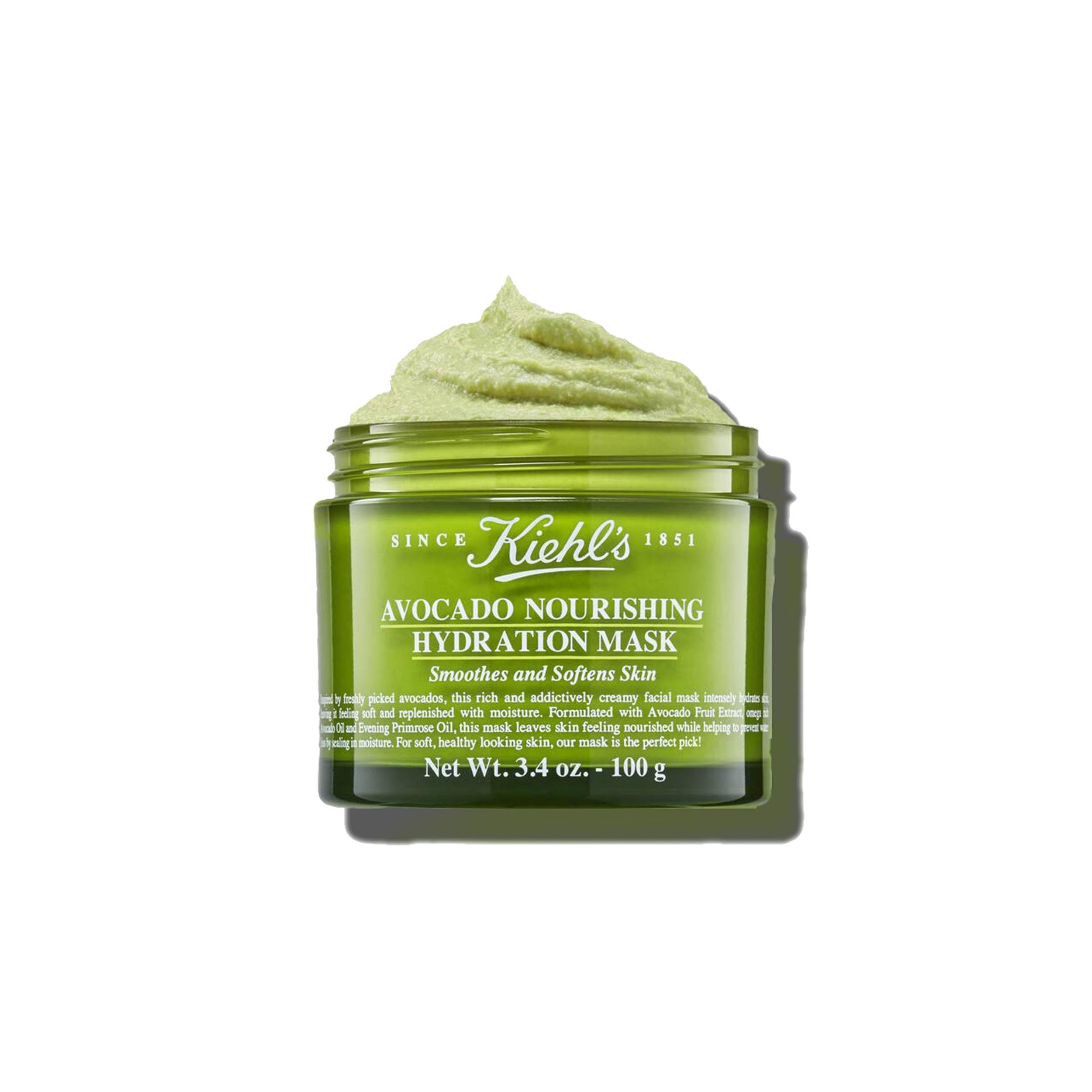 Kiehl's Avocado Nourishing Hydration Mask, Rich & Creamy Face Mask, Fragrance-free, 100g