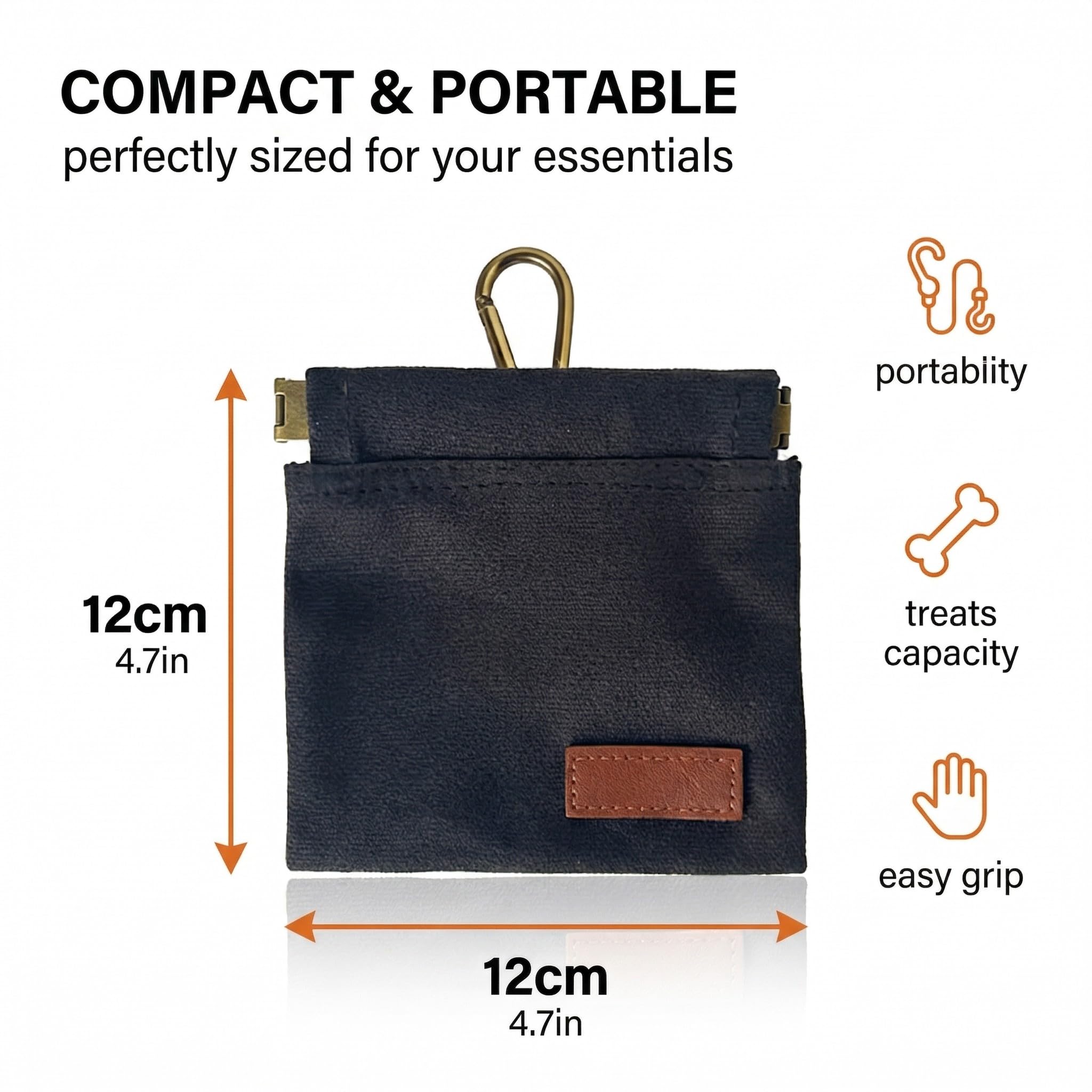 1 Pezzi Borsa Addestramento Cani con Porta Snack Integrato, Mani Libere e Moschettone, Porta Crocchette per Cani - Accessorio per Addestramento Professionale per Passeggiate, Agility