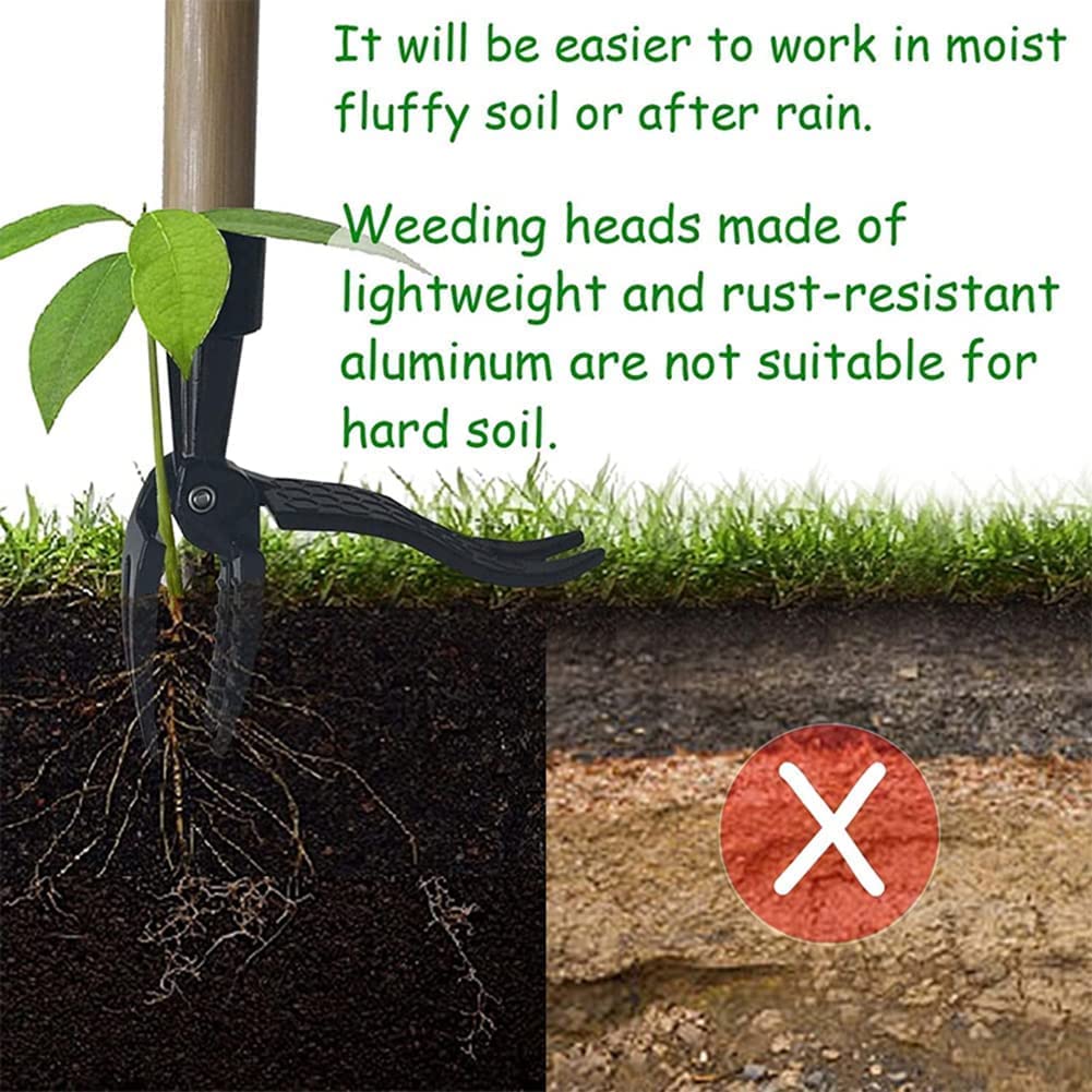 Heavy Duty Stand Up Weed Picker-Cast Iron Weed Removal Tool for Garden Handheld Weed Puller Without Bending Pulling, Kneeling -No Handle