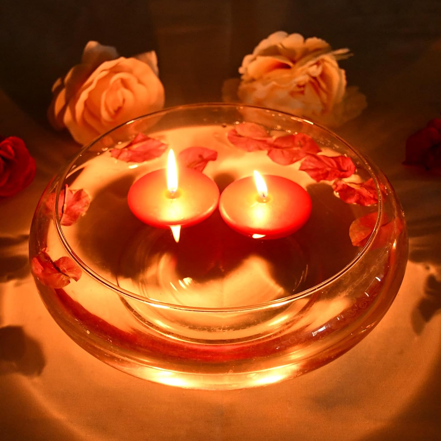 Zest Candle 24-Piece Floating Candles, 2.25-Inch, Red (Pack of 4)