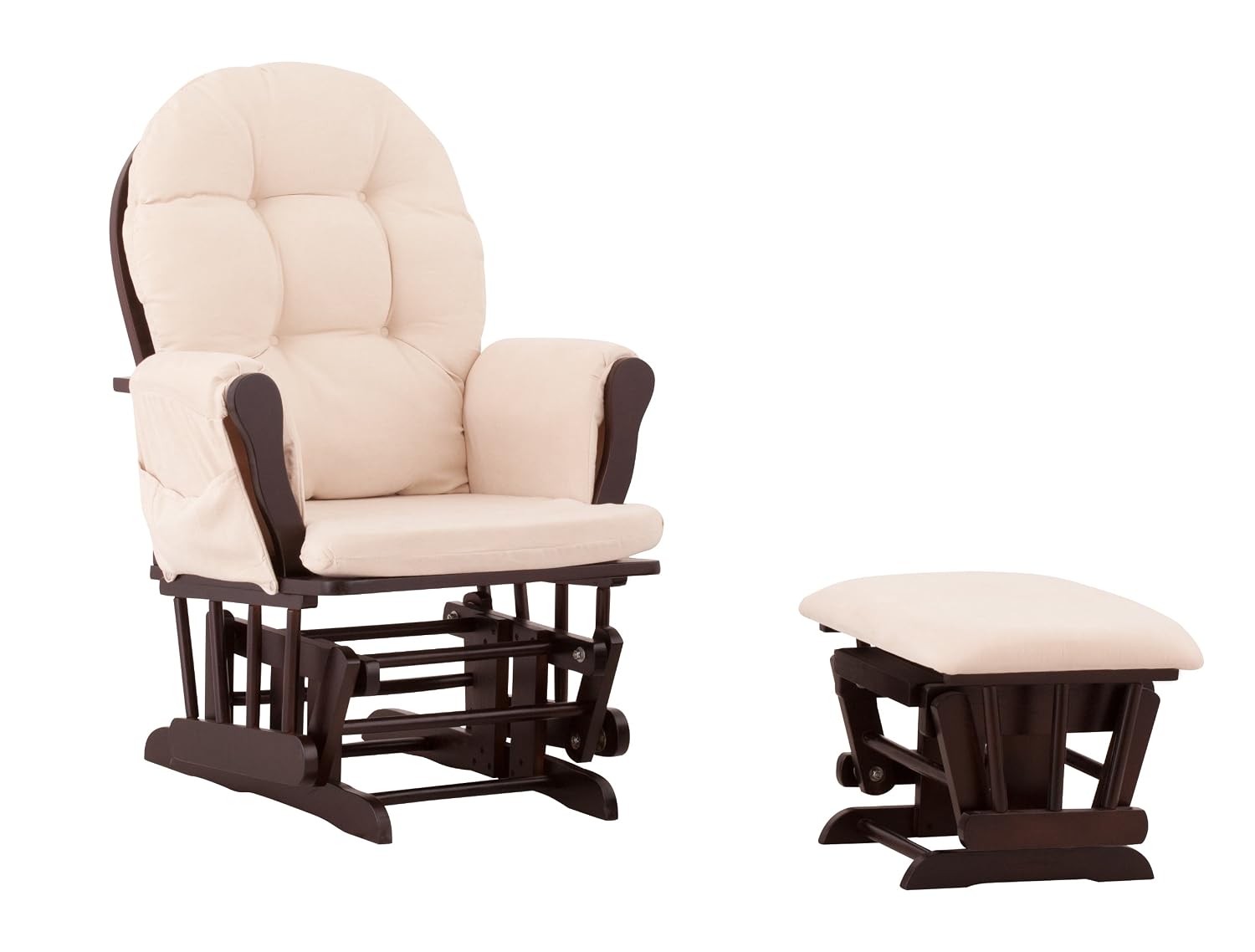 Status Roma Glider and Nursing Ottoman, Espresso/Beige