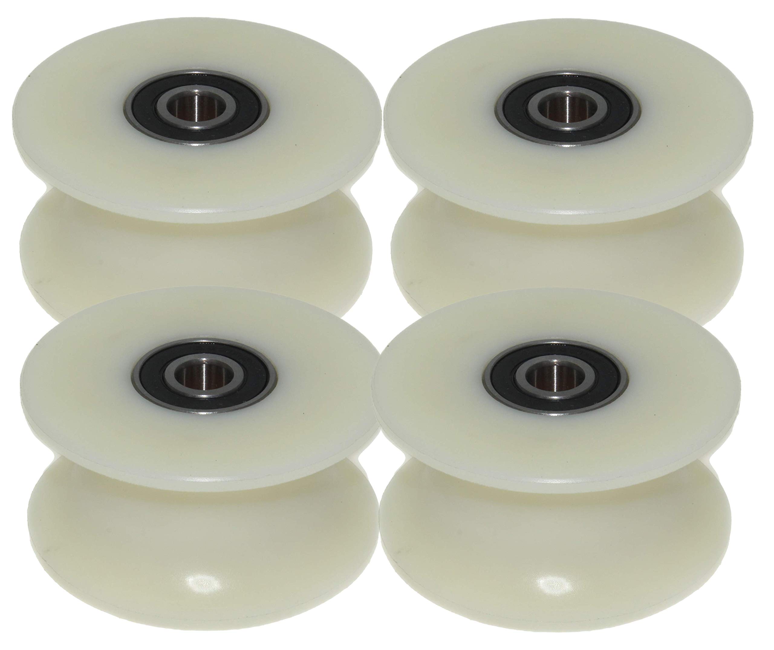 (80-34-12) 4 Stück x 80mm Durchmesser gefräste Nylon-Riemenscheibe verschiedene Rillengrößen Made in EU (34mm Nut-12mm Lager)