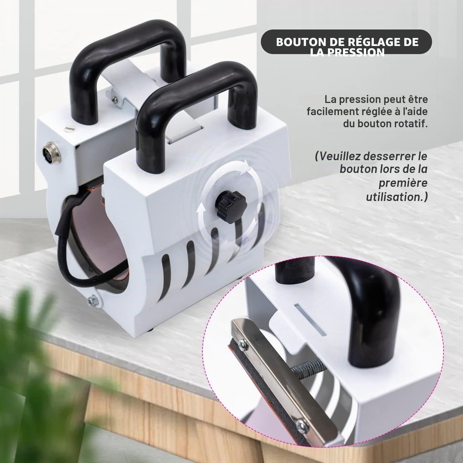 Mini Presse à Tasses - Sublimation - 30,5 à 35 cl (Blanc)