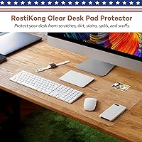 Vista 2 de RostiKong Protector transparente de escritorio de 14 x 24 pulgadas, protector de mesa de PVC transparente para escritorio, protector de mesa