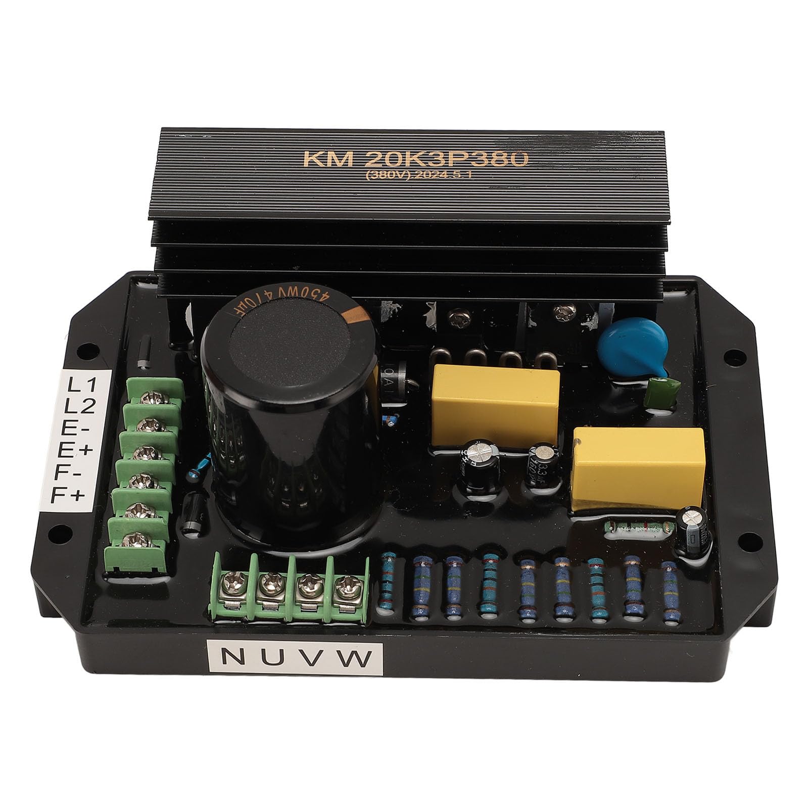 Regulador de Voltaje del Generador de Gasolina Estabilizador de Voltaje Estable y Eficiente para Generador de Gasolina ABS Hierro Aluminio 380V, para Varios Dispositivos Electrónicos