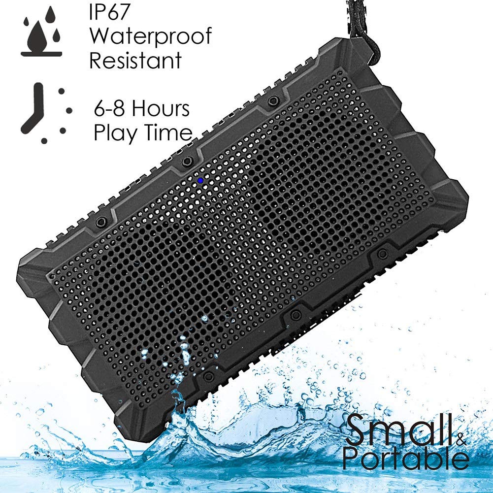 Enceinte Bluetooth Portable Imperméable IP67 Format de Poche Stéréo Mains Libres Bluetooth 4.1 pour Douche de Plage et Plein Air