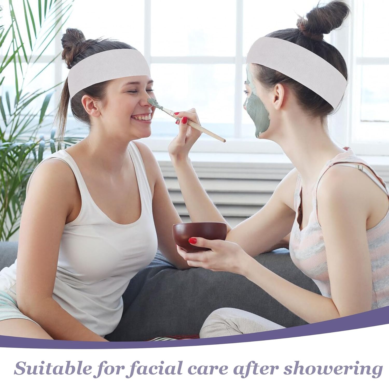 500 Count Disposable Spa Facial Headbands with Convenient Closure,White Stretch Facial Headwraps Soft for Facials Skincare Spa