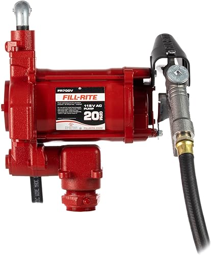 Miniatura 1 de Fill-Rite FR700V, bomba para la transferencia de combustible, manguera de transferencia de 12 pies, boquilla de liberación manual - 115 voltios, 20