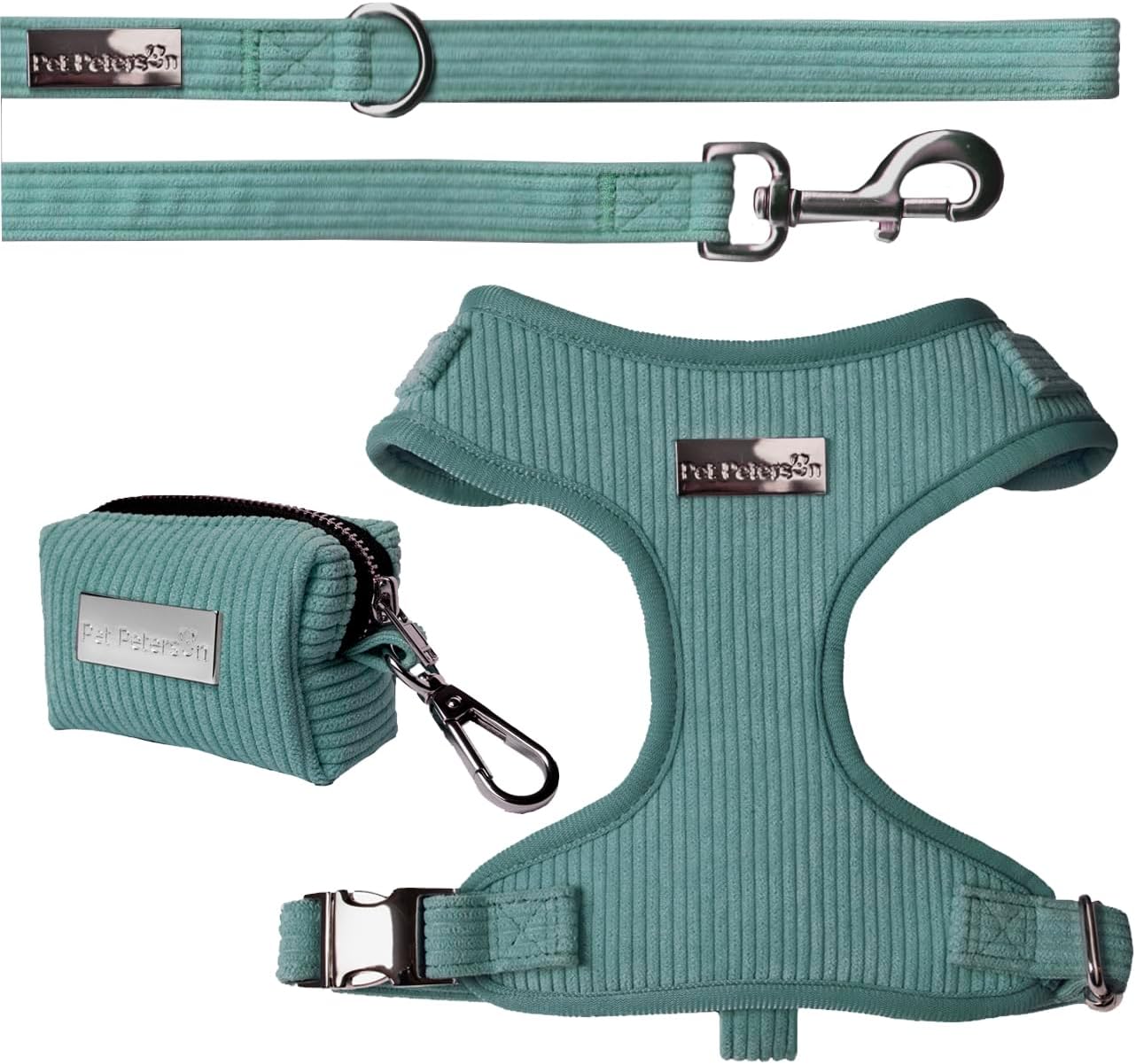 Pet Peterson podesivi set ogrlice za pse menta zelene boje