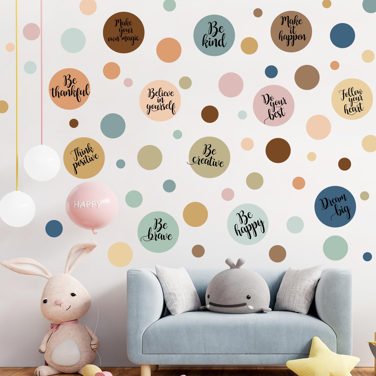 Lot de 288 autocollants muraux inspirants et stickers à pois avec citation de motivation TaoBary
