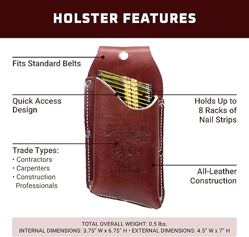 Miniatura 3 de Occidental Leather Funda para tiras de uñas, capacidad para hasta 8 estantes de tiras de uñas, fabricada en Estados Unidos