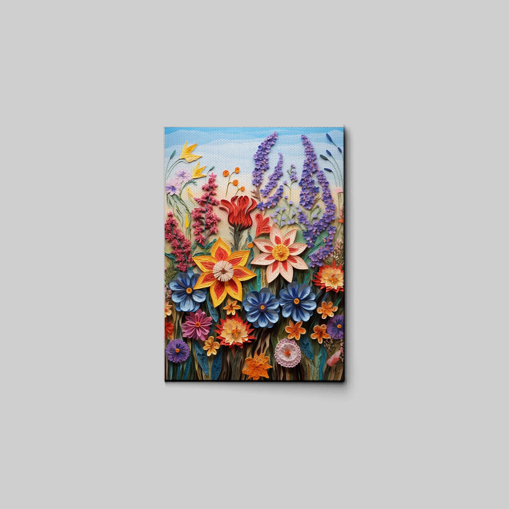Amazon.com: Print Wildflower field with different types of flowers
