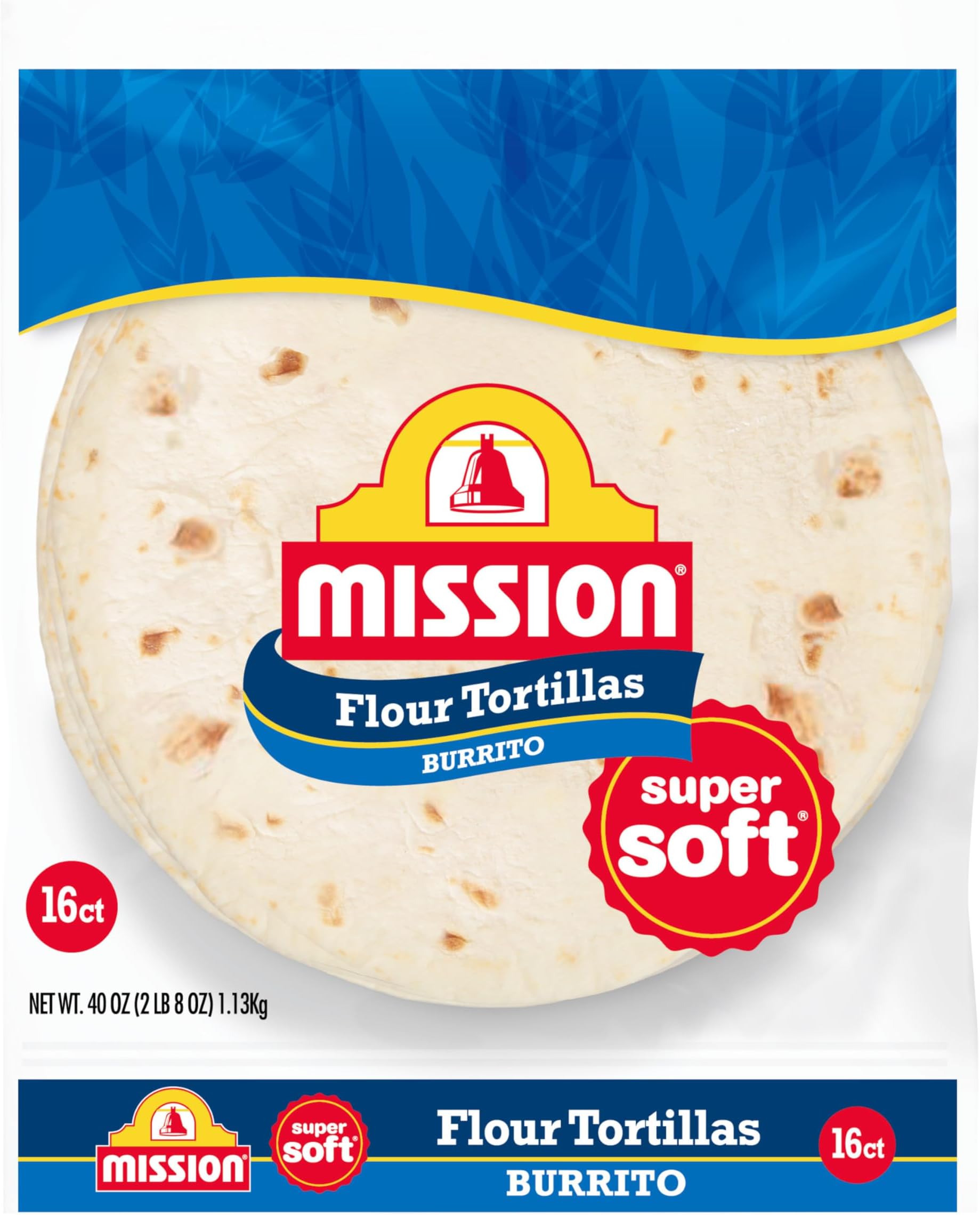 Mission Burrito Flour Tortillas, Large Size, 16 Count, Trans Fat Free