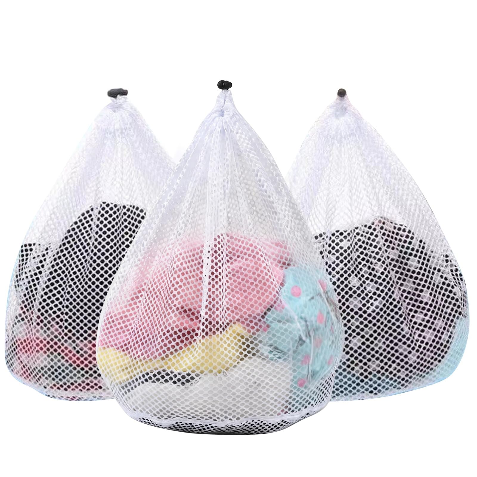3Pcs Mesh Laundry Bags Washing Machine Mesh Wash Bags Jumbo for