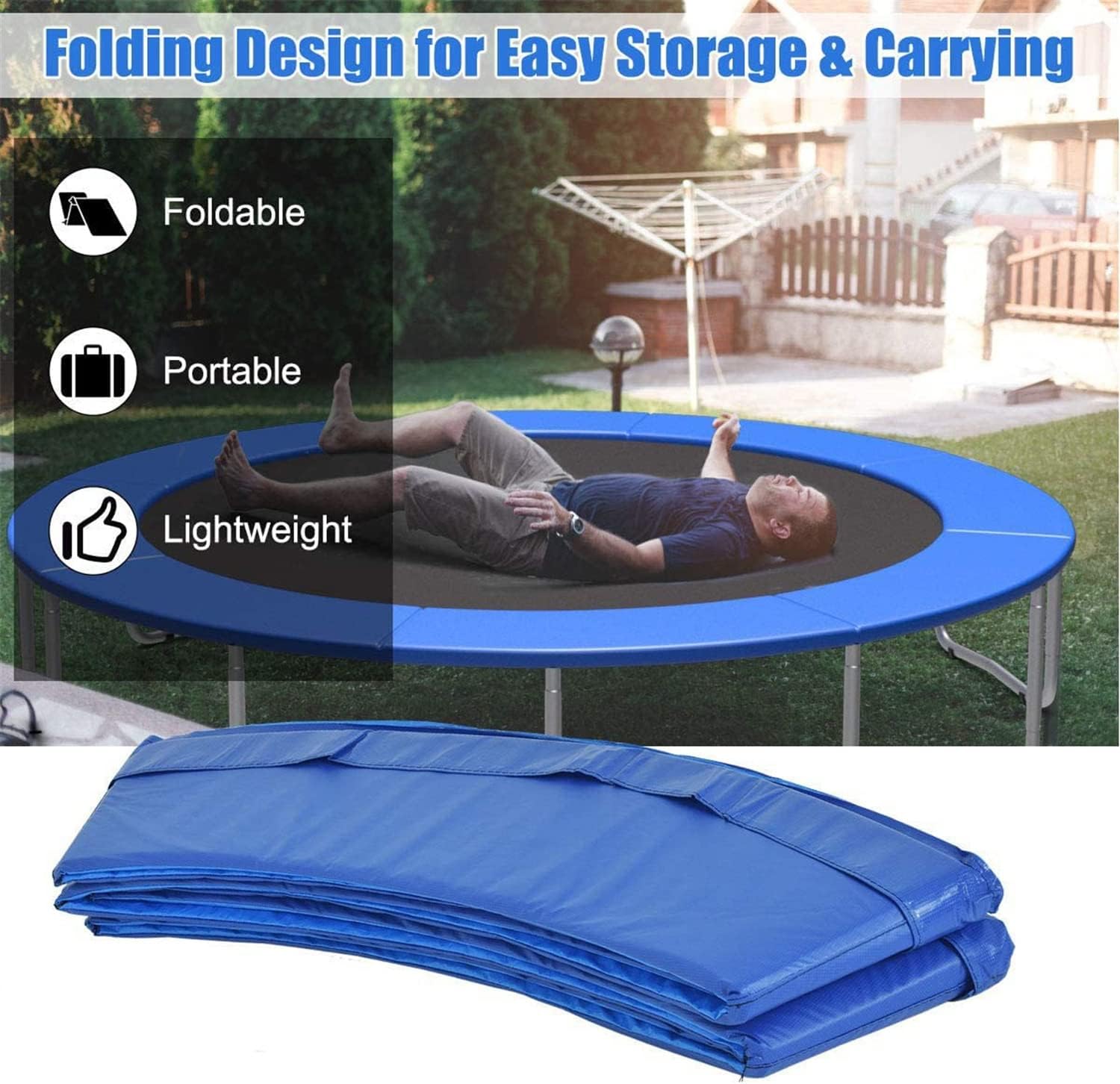 Replacement Trampoline Pad, Waterproof Round Trampoline Spring Cover for 8FT Trampoline Accessories