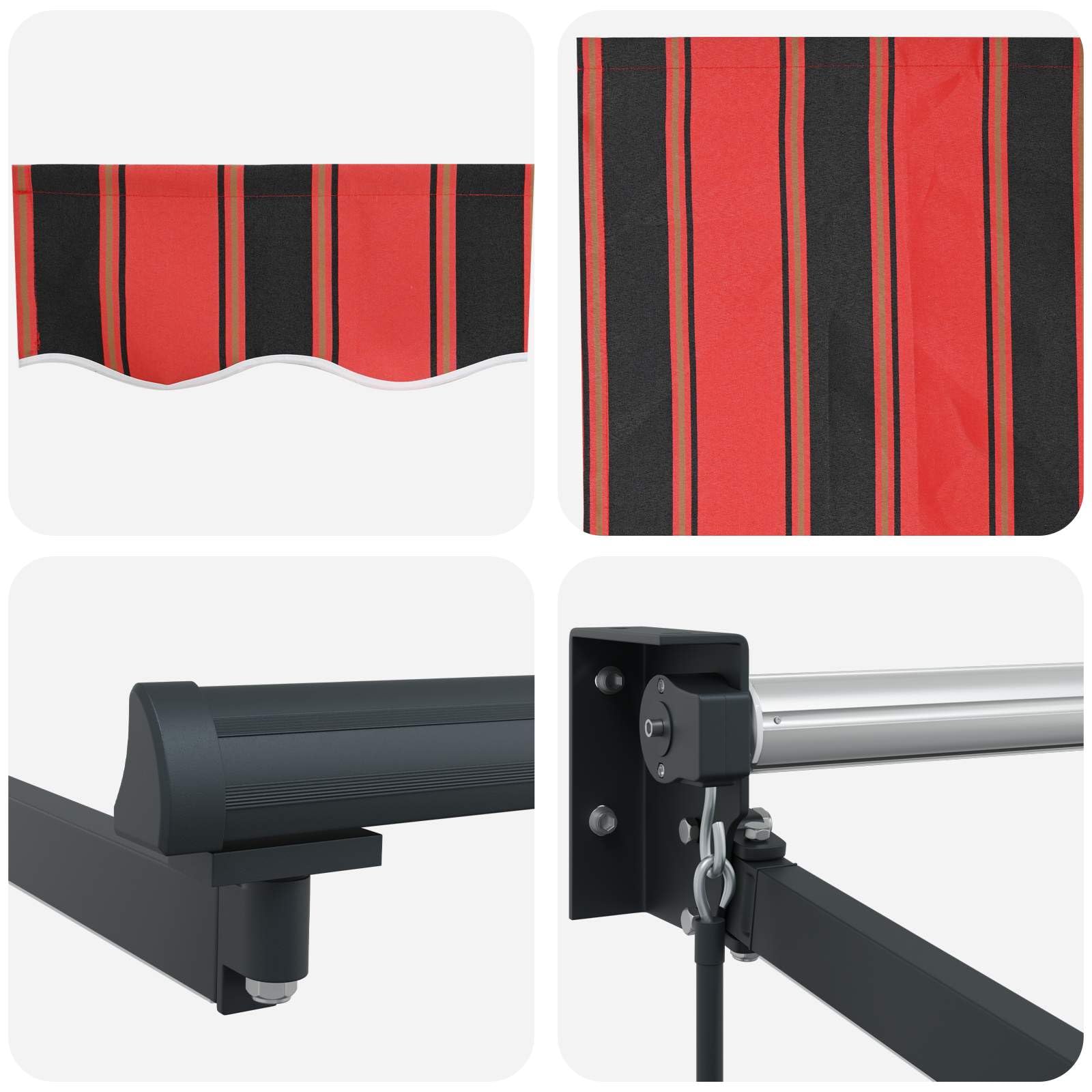 Tenda da sole manuale con braccio articolato con LED solari, 2,5 x 2 m