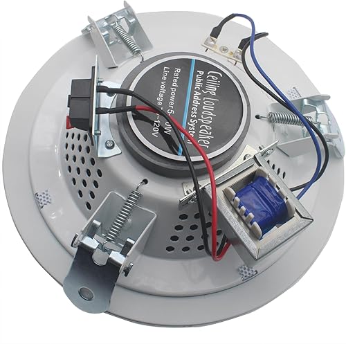 Miniatura 4 de Altavoz redondo de 2 vías en el techo de 6 pulgadas de montaje empotrado pasivo con cable para baño, cocina, sala de estar, oficina (potencia