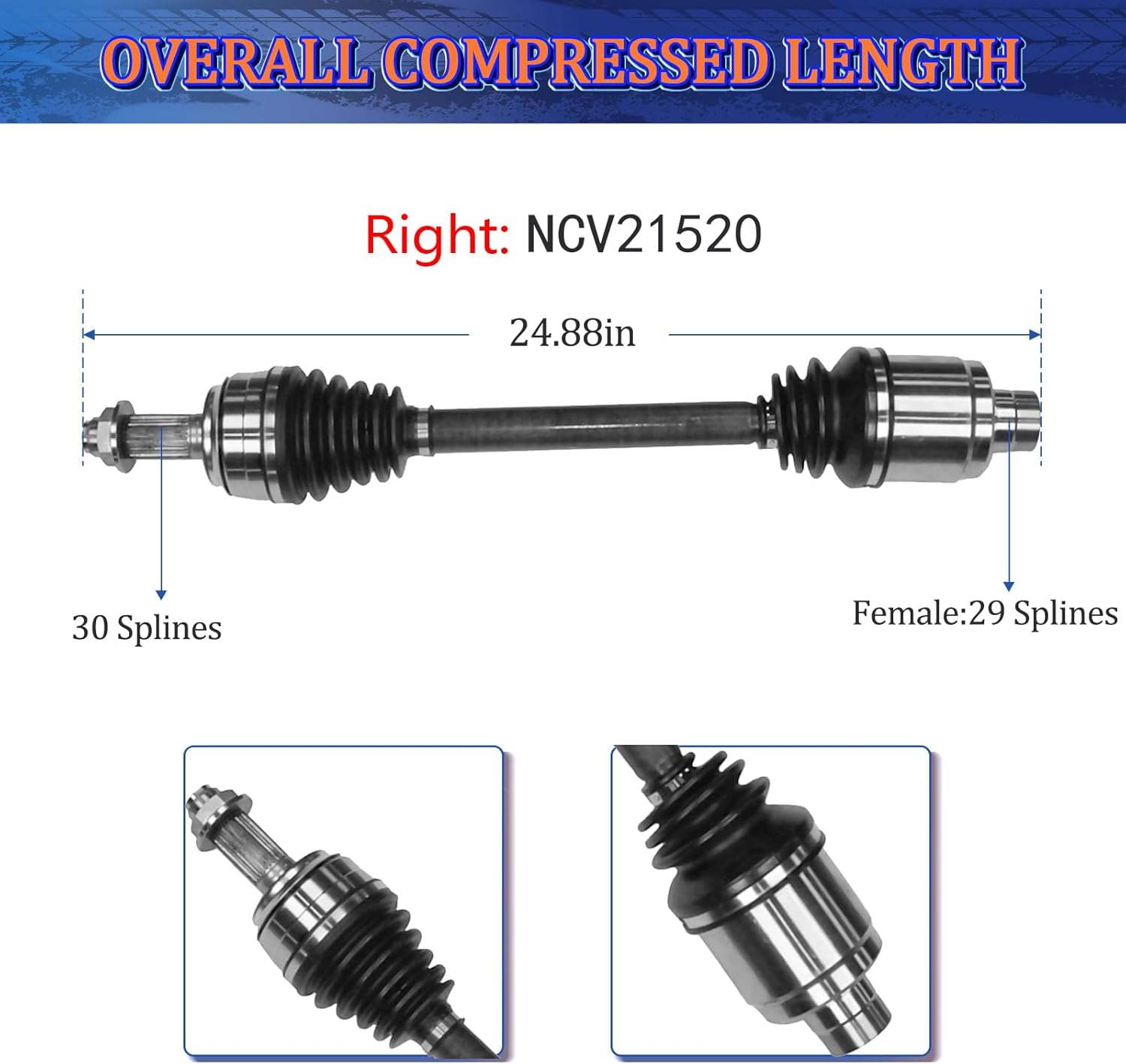 Maxfavor CV Axle Shaft Assembly fit for Acura TL 2009-2012 3.5L, Acura TL 3.7L Auto Trans 2009 2010 2011 2012, Base SH-AWD Sedan, Left Right Front (Driver Passenger) Side