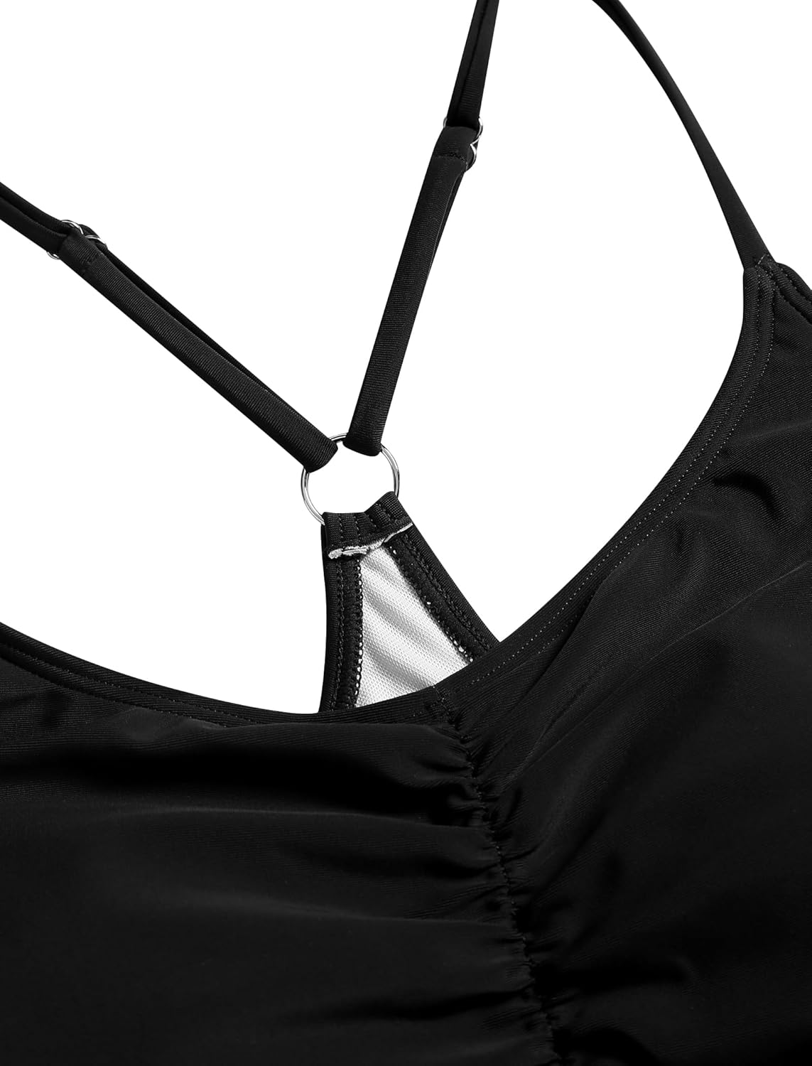 ZAFUL Womens One Piece Swimsuit Modest Tummy Control Bathing Suit with Skirt Ruffle Basic Adjustable Swim Dress Swimwear - Image 4