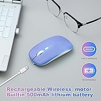 Vista 3 de Wireless Bluetooth Mouse Rechargeable Long Lasting Dual Mode - BT 5.2 & 2.4G Silent RGB LED Mice, Slim Portable Ergonomic Mouse for