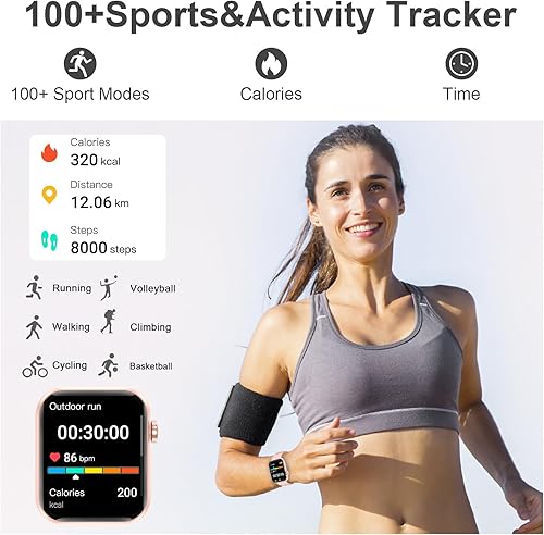 Miniatura 4 de Relojes inteligentes para hombres y mujeres, pantalla HD de 1.83 pulgadas, reloj inteligente de seguimiento de actividad física para teléfonos