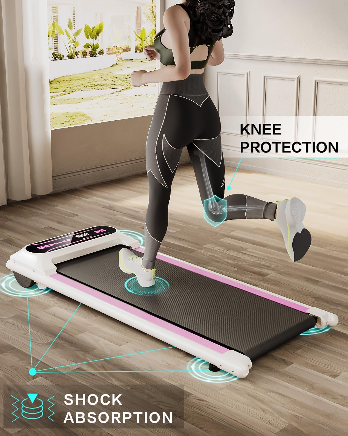 Walking Pad Under Desk Treadmill, Portable Mini Walking Treadmills for Home/Office, 2.25HP Walking Jogging Machine with 265 lbs Weight Capacity Remote Control LED Display Walking Pad Under Desk Treadmill, Portable Mini Walking Treadmills for Home/Office, 2.25HP Walking Jogging Machine with 265 lbs Weight Capacity Remote Control LED Display