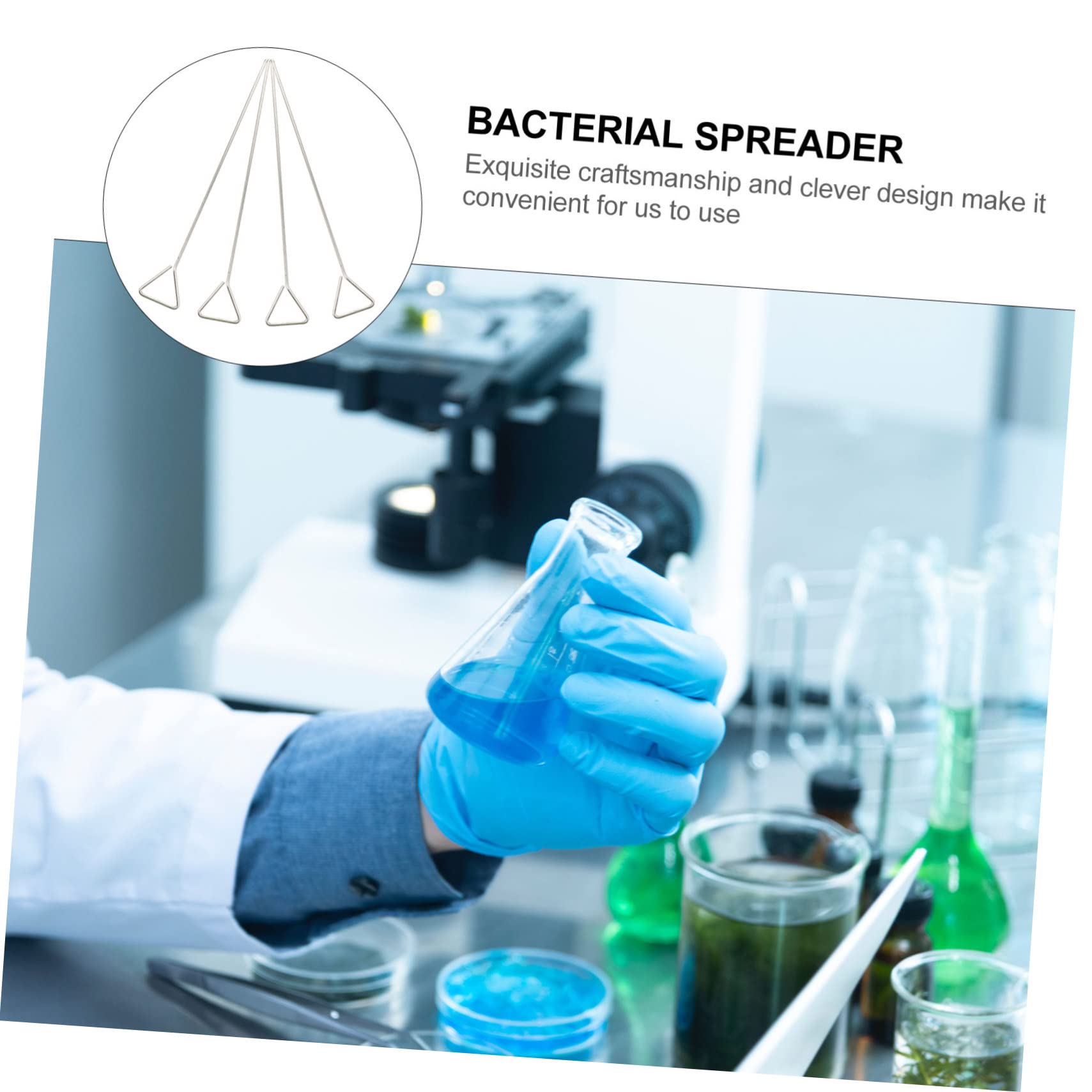 OUNONA 6-teiliges Set Zellstreuer Labor - Rostfreie Dreieck-Stäbchen Für Petrischalen