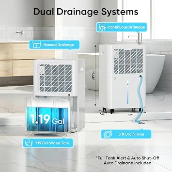 HUMILABS 52 Pints Dehumidifier for Home, 4500 Sq. Ft Dehumidifier for Basement with Drain Hose, 3 Modes, Ultra Quiet, Auto Defrost and 24HR Timer, for Bedroom, Garage, RV and Large Room