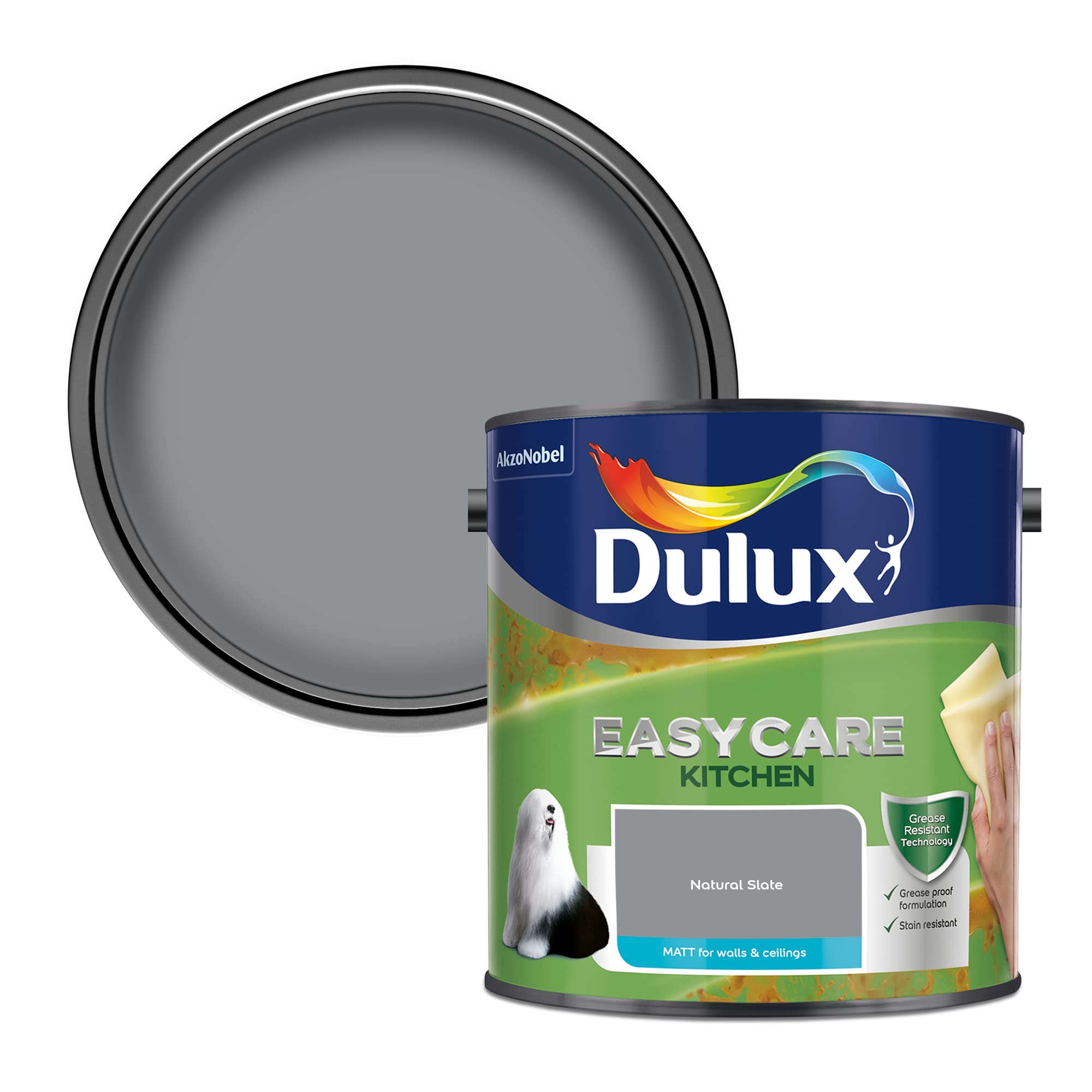 Dulux Natural Slate Easycare Kitchen Matt Emulsion Paint - 2.5L