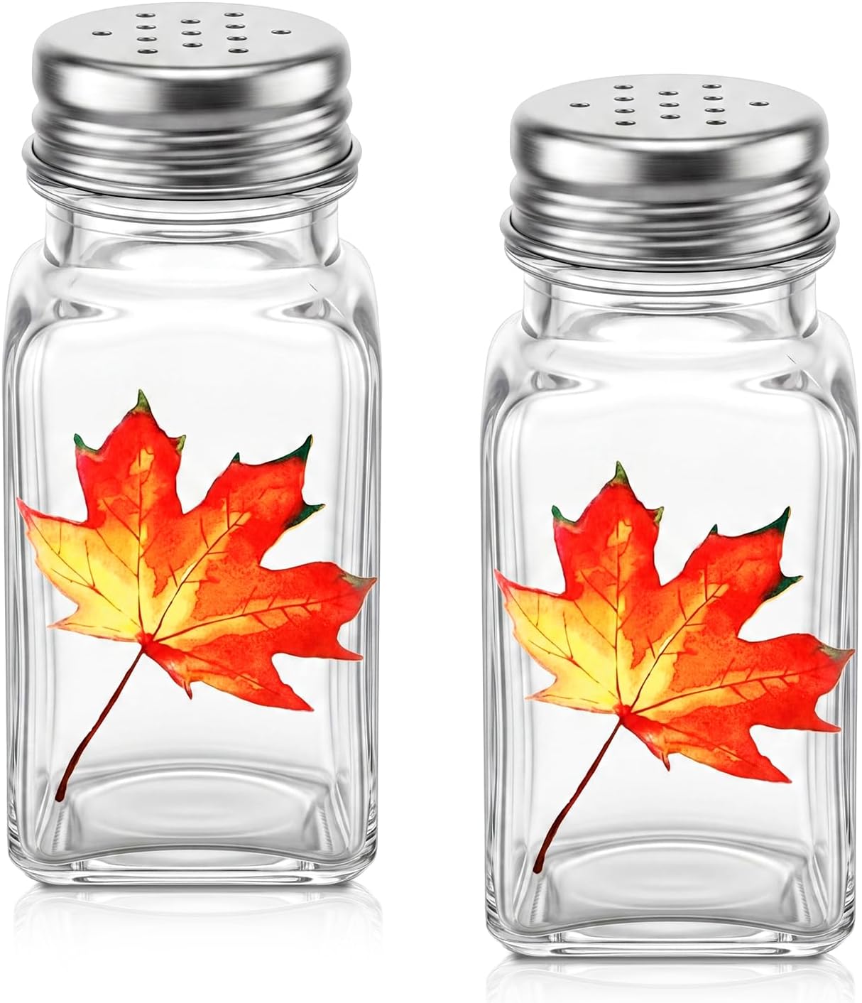 Newtay 2 Fall Maple Leaves Salt and Pepper Shaker Set Autumn Kitchen Decor