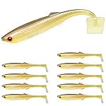 TRUSCEND Hand-Painted Soft Fishing Lures 10PCS, Paddle Tail Swimbaits, Fishing Lures for Bass Trout Crappie Walleye, Durable Plastic Bait for Bass Fishing, Shad Fishing Bait for Freshwater Saltwater