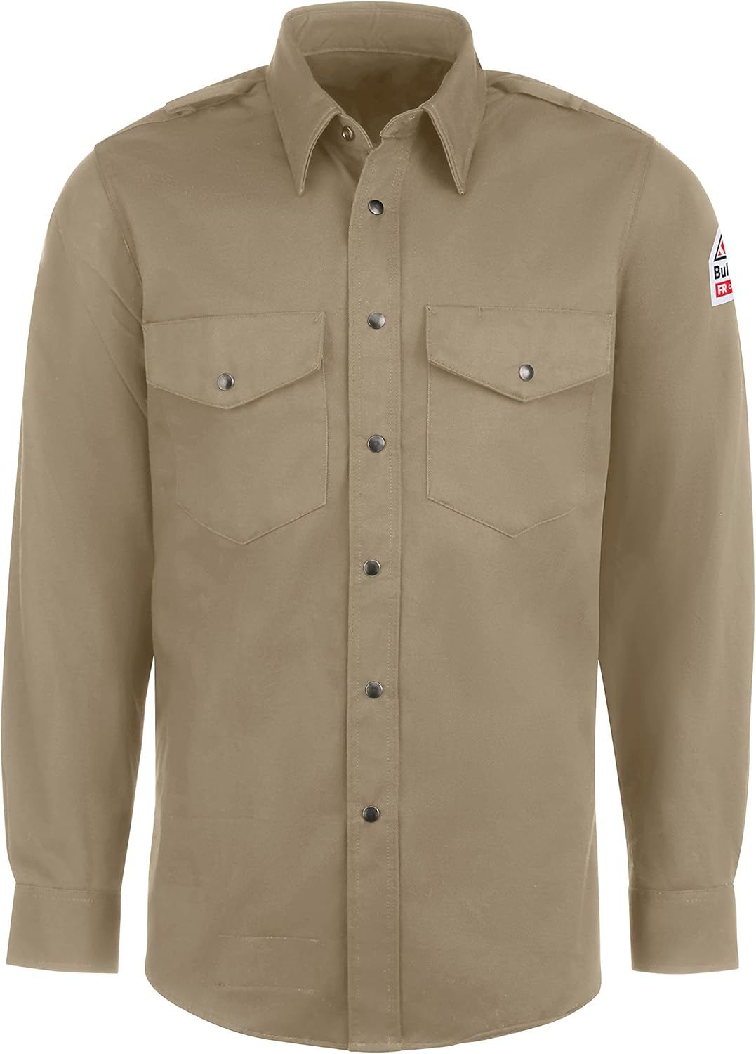Bulwark Flame Resistant 7 oz Cotton Excel FR Snap-Front Uniform Shirt with Two Chest Pockets, Topstitched Cuff