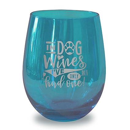 BAD BANANAS Dog Mom Gifts for Women - In Dog Wines, I've Only Had One 21oz Stemless Wine Glass - Unique Dog Lovers Gift for Fur Moms, Dog Dads and Dog Owners