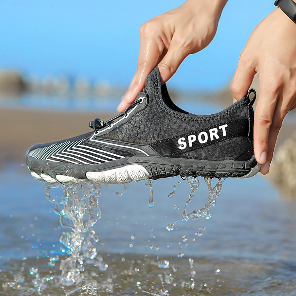 Scarpe da Immersione per Spiaggia Mare Snorkel Scarpe da Scoglio Scarpe Barefoot Scarpe da Mare Scarpette da Bagno Donna Uomo