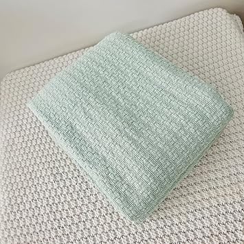 Cotton Bed Blanket, Breathable Bed Blanket Twin Size, Cotton Thermal Blankets Twin, Cozy and Soft Woven Blankets, Lightweight Fall Blankets 66x90Inch