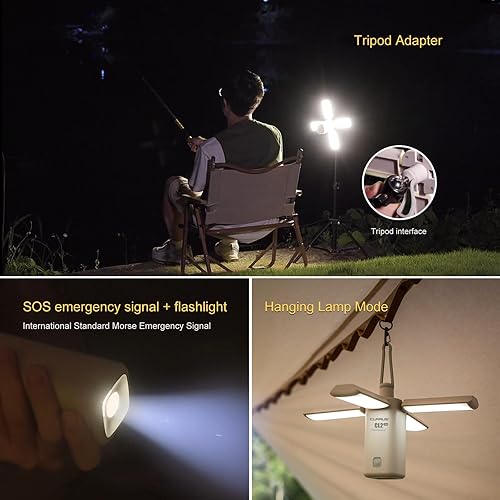 Miniatura 7 de KLARUS CL2 Rechargeable Camping Lantern, 750LM 7 Light Modes Waterproof Foldable Tent Light with Power Supply for Emergency, Camping, Beach, Travel,
