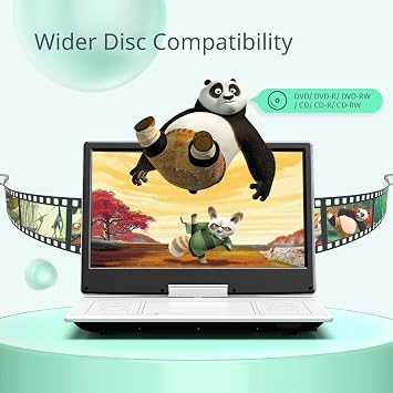Yoton 16.9 Portable DVD Player, 14.1 HD Screen, Easy Setup | Elderly-Friendly, Just Insert and Play, Enjoy Clear Picture Quality, All-Region Playback, Headphone Jack, Not Support Blu-ray