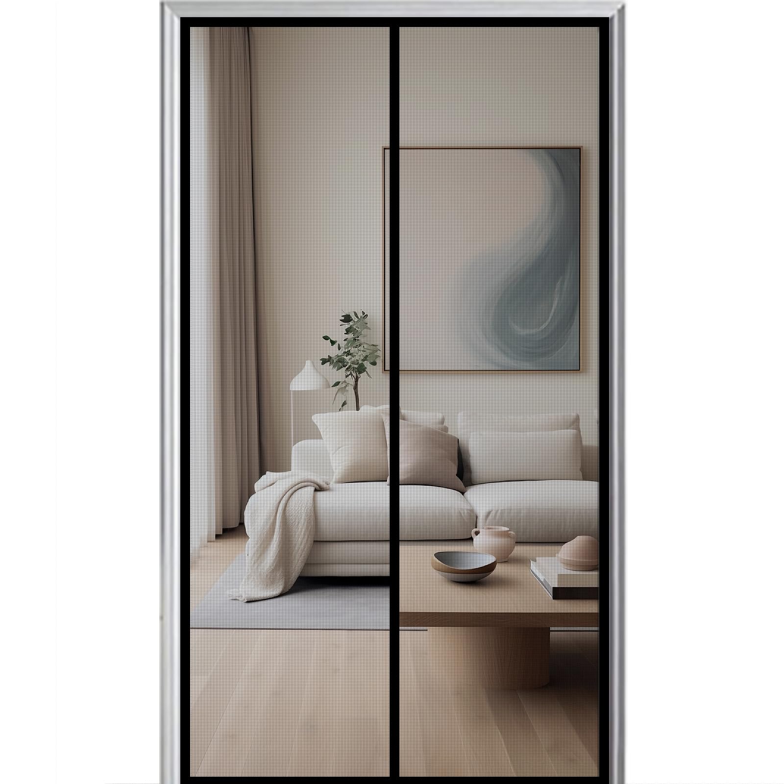 Wyrht Black Magnetic Fly Screen Door 85X200cm Magnetic Fly Curtain Insects Protection Door Keeps Bugs Mosquito Out With Powerful Magnets Let Breeze In Pets And Kids Friendly
