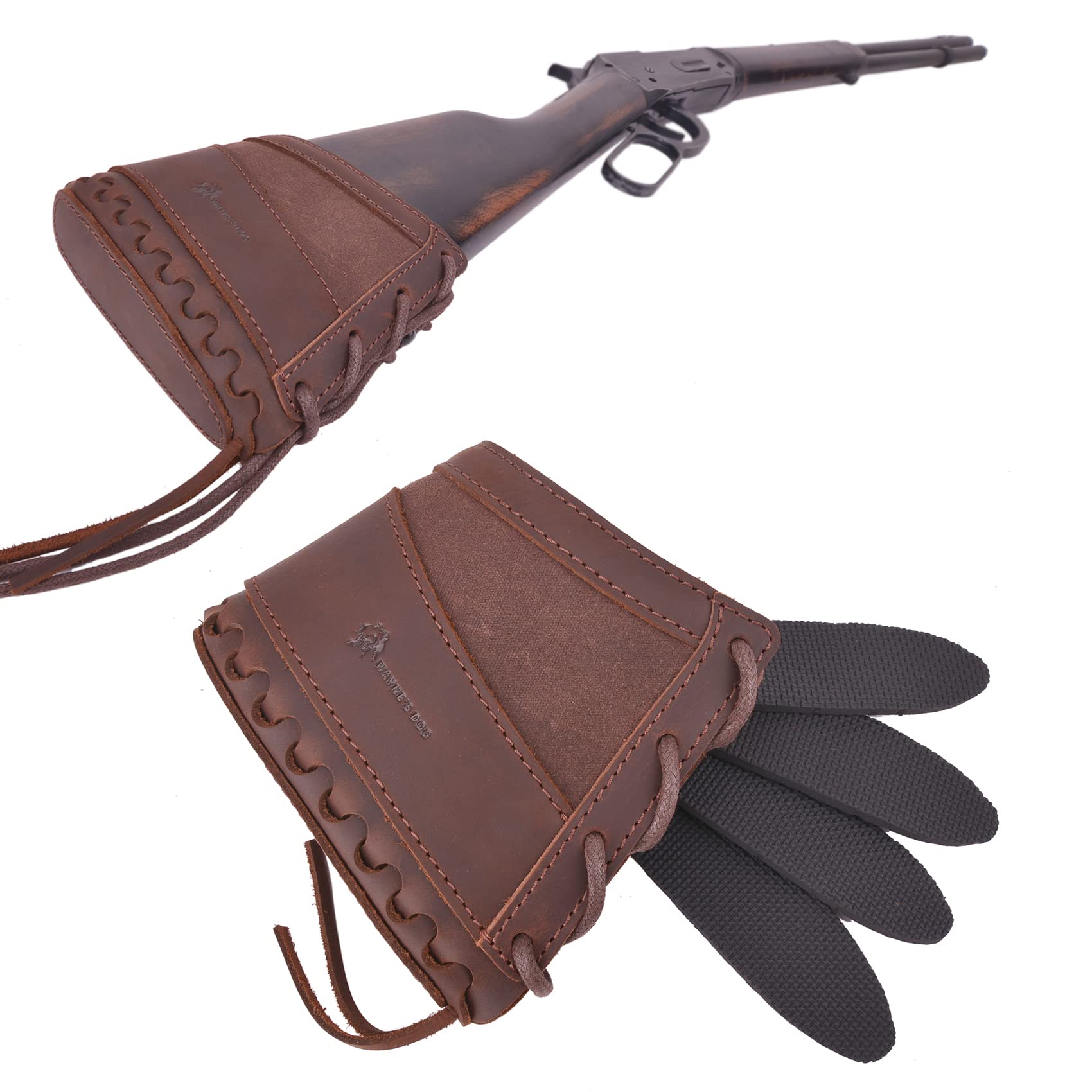 Tas Trost Leder Canvas Slip-On Recoil Reducing Pad für Gewehre Schrotflinten rutschfeste Buttstock Pad