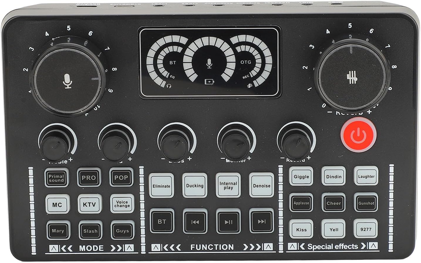 V8Live Sound Card, 5.0, 800mAh Battery, Voice Change, Sound Effect Modes, Portable, for Home Studios Recording, DJ Mixer, Karaoke, Podcasts, Live Broadcasts, Gaming