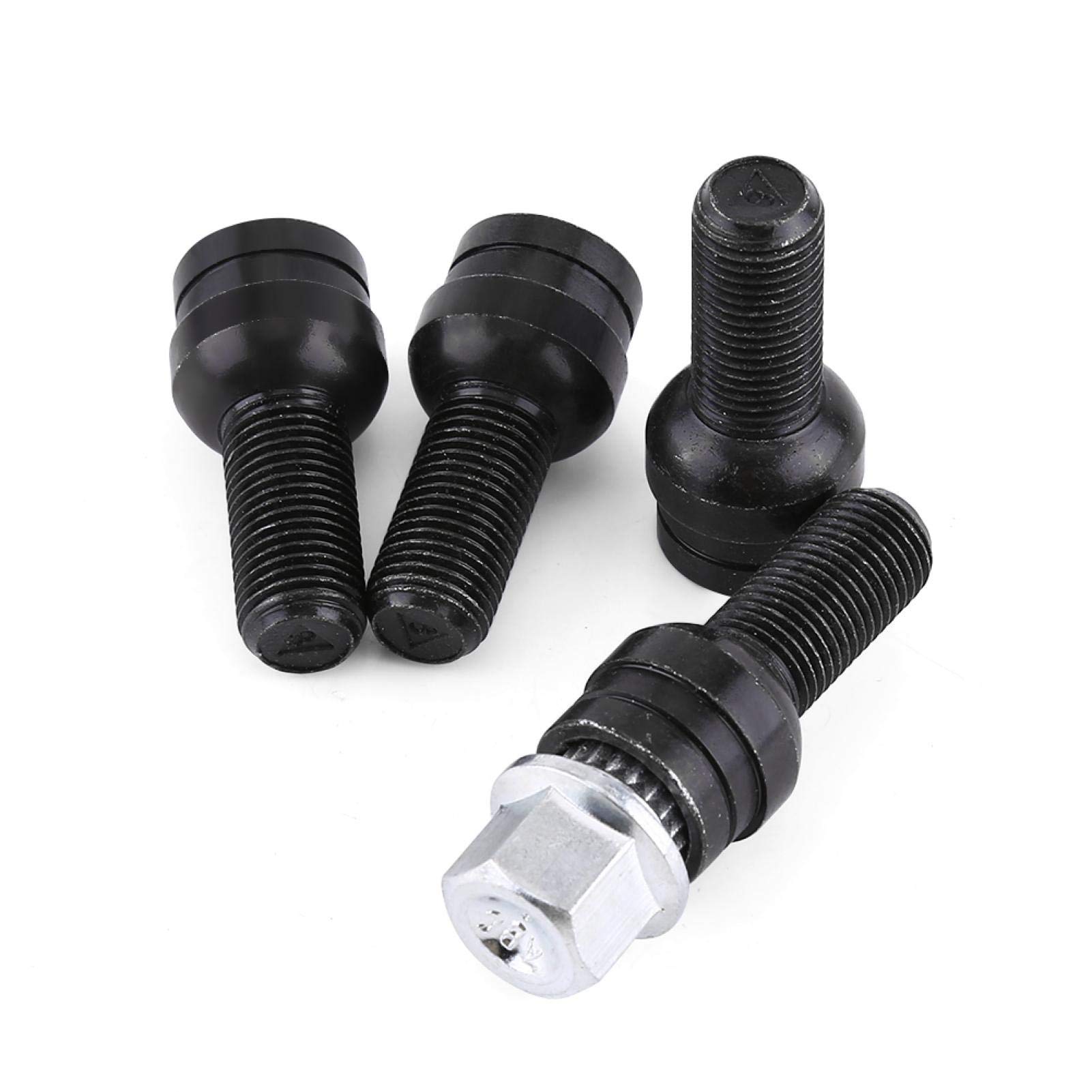 Boulon Antivol M14x1.5, Qiilu Boulons, 閏rous et rivets de roues, Vis de S閏urit?Boulons de roue 蒫rous de verrouillage 4 + 1 M14 * 1.5 MM