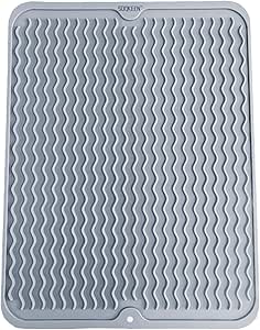 SOQKEEN Tapis Égouttoir Vaisselle En Silicone 30x40cm, Pliable Et